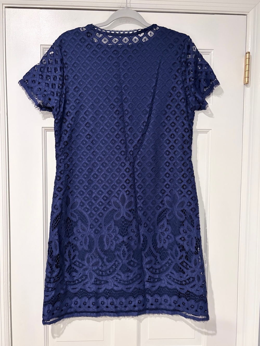 Isaac Mizrahi Live Blue Lace Shift Dress Medium - Picture 2 of 9